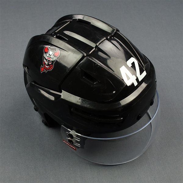 Bastian, Nathan<br>Black, Bauer Helmet w/ Bauer Shield<br>Binghamton Devils 2018-19<br>#42 Size: Medium