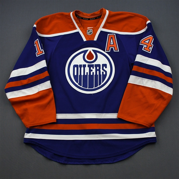 Eberle, Jordan*<br>Blue Set 2 w/A <br>Edmonton Oilers 2014-15<br>#14 Size: 54