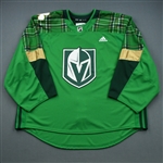 Blank - No Name or Number<br>Green "St. Patricks Day" Warm-Up (Adidas adizero) <br>Vegas Golden Knights 2018-19<br> Size: 60G