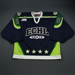 Stirling, Scott *<br>Navy - worn in the 1st period - Autographed<br>ECHL All-Star 2002-03<br>#29 