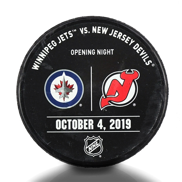 New Jersey Devils Warmup Puck<br>October 4, 2019 vs. Winnipeg Jets - Jack Hughes NHL Debut<br>New Jersey Devils 2019-20<br>