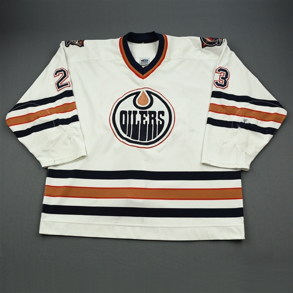 Brown, Sean *<br>White<br>Edmonton Oilers 2000-01<br>#29 Size: 58