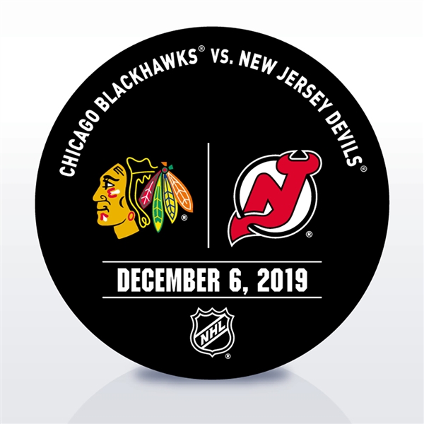 New Jersey Devils Warmup Puck<br>December 6, 2019 vs. Chicago Blackhawks<br>New Jersey Devils 2019-20<br>