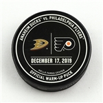 Philadelphia Flyers Warmup Puck<br>December 17, 2019 vs Anaheim Ducks<br>Philadelphia Flyers 2019-20<br> 