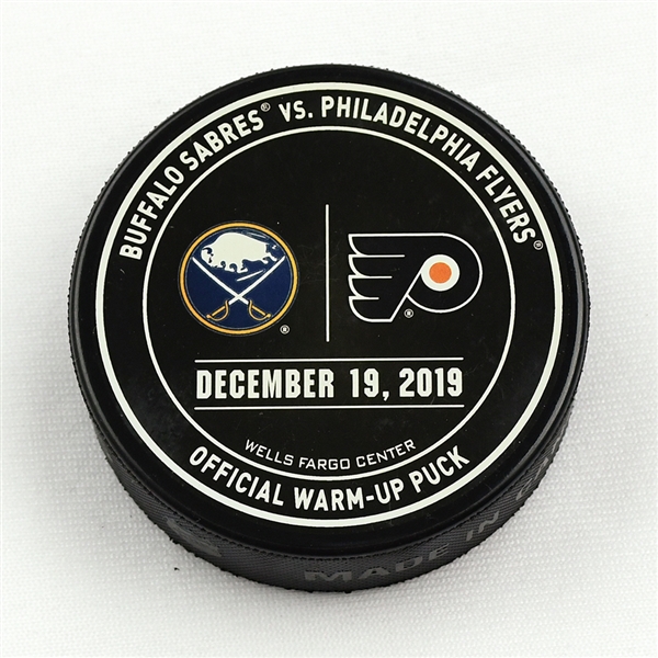 Philadelphia Flyers Warmup Puck<br>December 19, 2019 vs Buffalo Sabres<br>Philadelphia Flyers 2019-20<br> 