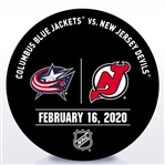 New Jersey Devils Warmup Puck<br>February 16, 2020 vs. Columbus Blue Jackets<br>New Jersey Devils 2019-20<br>