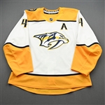 Ellis, Ryan<br>White Set 3 / Qualifiers w/A<br>Nashville Predators 2019-20<br>#4 Size: 54