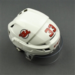 Claesson, Fredrik<br>White, CCM Helmet w/ Oakley Shield<br>New Jersey Devils 2019-20<br>#33 Size: Small