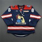 Leary, Kate<br>Navy Lake Placid Set w/ Isobel Cup & End Racism Patch<br>Metropolitan Riveters 2020-21<br>#28 Size:  MD