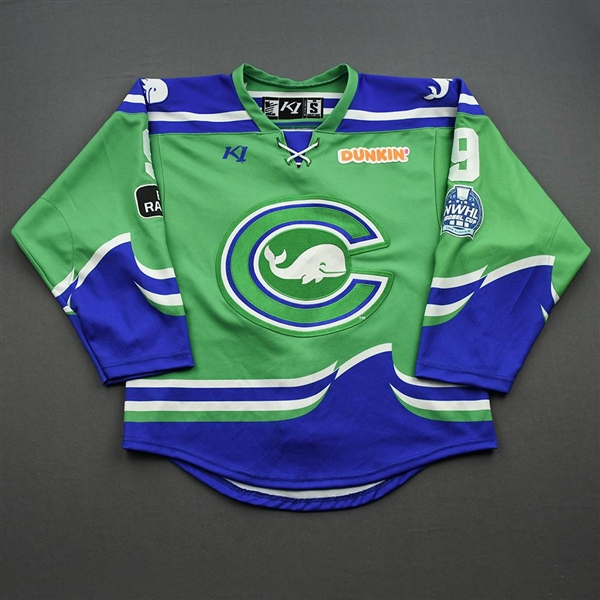 Anderson, Kaycie<br>Green Lake Placid/Playoffs Set w/ Isobel Cup & End Racism Patch<br>Connecticut Whale 2020-21<br>#9 Size:  SM