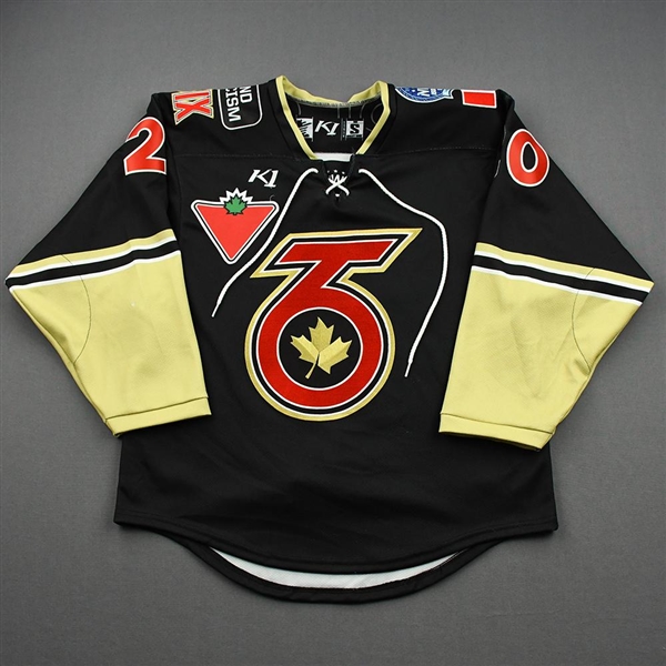 Barbara, Kristen<br>Black Lake Placid Set w/ Isobel Cup & End Racism Patch (Inaugural Game & First Franchise Victory)<br>Toronto Six 2020-21<br>#20 Size:  SM