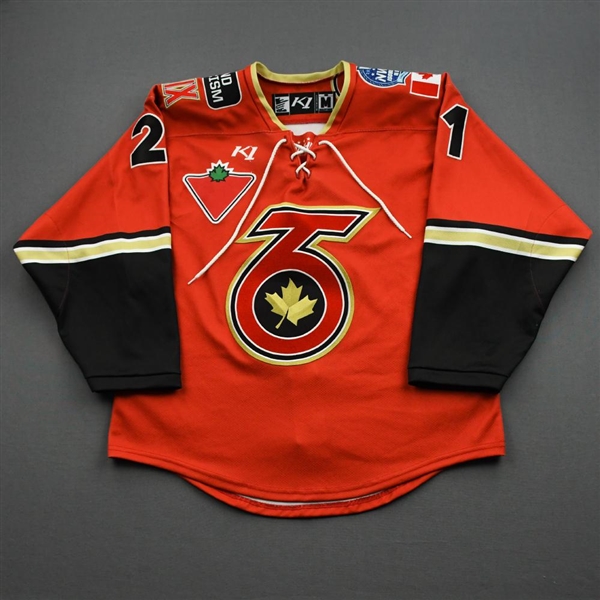 Curlew, Amy<br>Red Lake Placid & Playoffs Set w/ Isobel Cup & End Racism Patch<br>Toronto Six 2020-21<br>#21 Size:  MD