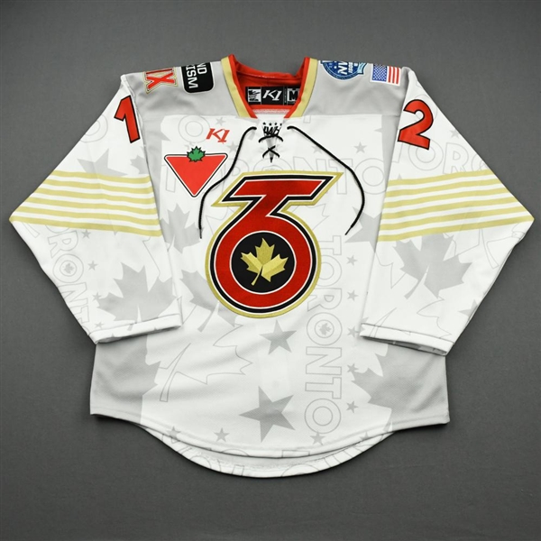 Fluke, Emily<br>White Lake Placid Set w/ Isobel Cup & End Racism Patch<br>Toronto Six 2020-21<br>#12 Size:  MD