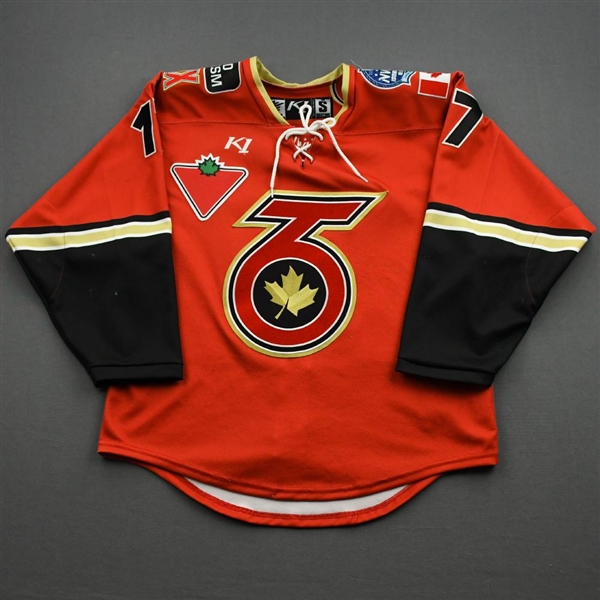 Clairmont, Taytum<br>Red Lake Placid Set w/ Isobel Cup & End Racism Patch<br>Toronto Six 2020-21<br>#17 Size:  SM