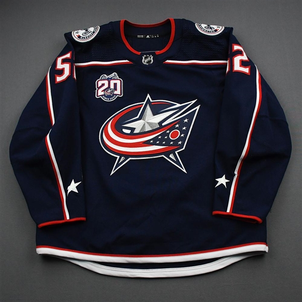 Bemstrom, Emil<br>Blue Set 1 w/ 20th Anniversary Patch<br>Columbus Blue Jackets 2020-21<br>#52 Size: 54