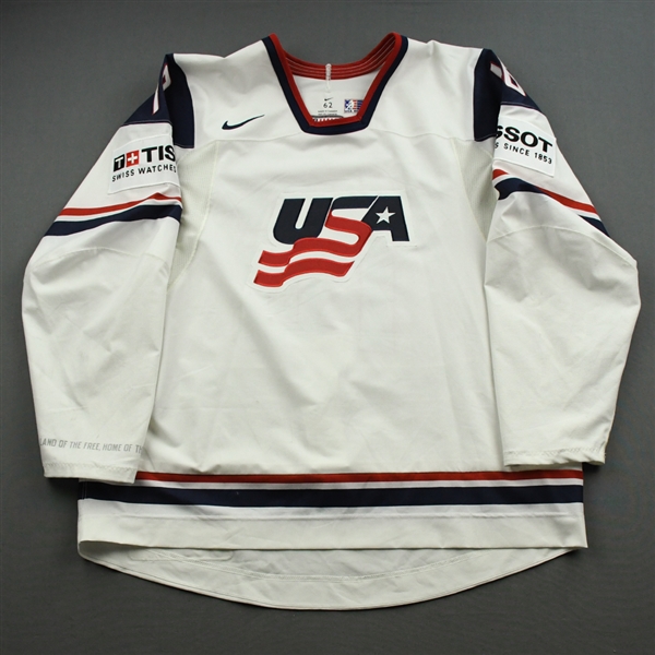 van Riemsdyk, James *<br>White World Championship<br>Team USA Hockey 2011<br>#16 Size: 62