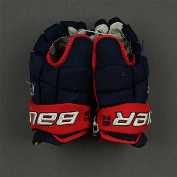Bjorkstrand, Oliver<br>Bauer Supreme 1S Gloves<br>Columbus Blue Jackets 2020-21<br>#28 Size: 13"