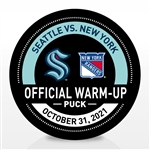 Seattle Kraken Warmup Puck<br>October 31, 2021 vs. New York Rangers - Warm-Up Used Puck<br>Seattle Kraken 2021-22<br> 