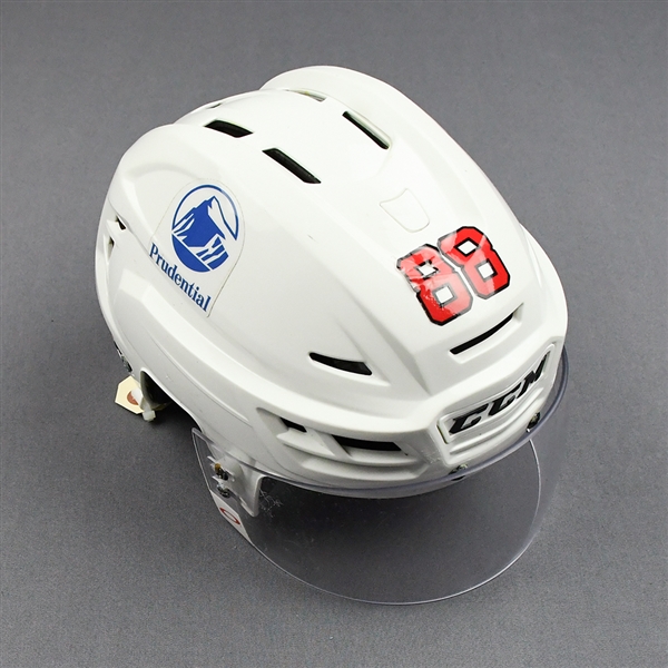 Bahl, Kevin<br>White, CCM Helmet w/ Oakley Shield<br>New Jersey Devils 2020-21<br>#88 Size: Large