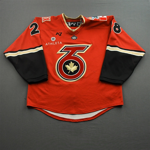 Day, Taylor<br>Red Set 1 / Playoffs<br>Toronto Six 2021-22<br>#28 Size: MD