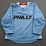 adidas<br>Light Blue - Stadium Series Practice Jersey - Game-Issued (GI) - CLEARANCE<br>Philadelphia Flyers 2018-19<br> Size: 52