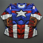 Conway, Scott<br>MARVEL Captain America (Game-Issued) - May 2, 2021 vs. Wichita Thunder<br>Allen Americans 2020-21<br>#18 Size: 56