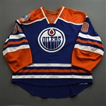 Deslauriers, Jeff *<br>Third Set 1 w/30th Anniversary Patch<br>Edmonton Oilers 2008-09<br>#38 Size: 58G