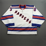 Lundqvist, Henrik *<br>White Set 1 - NHL Debut, 1st Career Point - Photo-Matched<br>New York Rangers 2005-06<br>30 Size: 58G