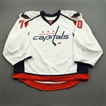 Holtby, Braden *<br>White Set 3 - Worn April 9, 2016 (NHL Record-Tying 48th Victory of Season)<br>Washington Capitals 2015-16<br>#70 Size: 58G