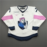 Murphy, Colleen<br>Breast Cancer Awareness - Worn March 12, 2022<br>Metropolitan Riveters 2021-22<br>#77 Size: SM