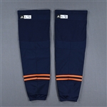 McDavid, Connor<br>Navy - adidas Socks - May 10, 2022 at Los Angeles Kings (Round 1 Game 5) - PHOTO-MATCHED<br>Edmonton Oilers 2021-22<br>#97 Size: L