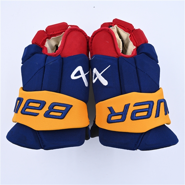Bahl, Kevin<br>Bauer Vapor 3X Gloves (Reverse Retro Colors)<br>New Jersey Devils 2022-23<br>#88 Size: 15"