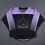 Diffendal, Anjelica<br>Hockey Fights Cancer - Worn January 7, 2023 vs. Toronto Six - Autographed<br>Buffalo Beauts 2022-23<br>#24 Size: LG