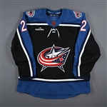 Bean, Jake<br>Black Reverse Retro Set 1 - Game-Issued (GI)<br>Columbus Blue Jackets 2022-23<br>#22 Size: 56