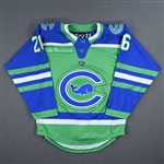 (NNOB), No Name On Back<br>Green Set 1 - Game-Issued (GI)<br>Connecticut Whale 2022-23<br>#26 Size: SM