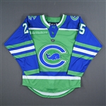 (NNOB), No Name On Back<br>Green Set 1 - Game-Issued (GI)<br>Connecticut Whale 2022-23<br>#25Size: SM