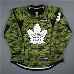 Carrick, Connor *<br>Camouflage Warm-Up Jersey - Canadian Armed Forces Night 1/21/17 (Autographed)<br>Toronto Maple Leafs 2016-17<br>#8 Size: 56