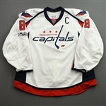 Ovechkin, Alex *<br>White Set 2 w/C, w/ NHL Centennial Patch - 544th NHL Goal, Tying Maurice "Rocket" Richard -  999th NHL Career Point - Worn in 2 Games<br>Washington Capitals 2016-17<br>#8 Size: 58