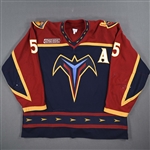 Murphy, Gord *<br>Blue w/ NHL 2000 patch<br>Atlanta Thrashers 1999-00<br>#5 Size: 56