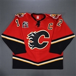 Iginla, Jarome *<br>Red Set 1 w/C & 25th Anniversary Patch<br>Calgary Flames 2005-06<br>#12 Size: 58