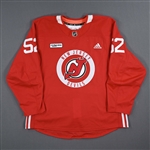 Baddock, Brandon<br>Red Practice Jersey w/ RWJ Barnabas Health Patch - CLEARANCE<br>New Jersey Devils <br>#52 Size: 56