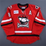 Hagel, Kyle *<br>Red w/ A<br>Charlotte Checkers 2015-16<br>#18 Size: 56