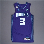 Rozier, Terry<br>Purple Statement Edition - Worn 3/11/2023 - 1 of 2<br>Charlotte Hornets 2022-23<br>#3 Size: 44+4