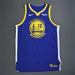 Bogut, Andrew<br>Blue Icon Edition - Playoffs - Worn 2 Games<br>Golden State Warriors 2018-19<br>#12 Size: 54+4