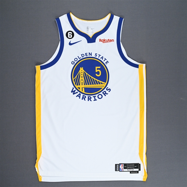 Looney, Kevon<br>White Association Edition - 2023 NBA Playoffs - Western Conference First Round - Game 2 - Worn 4/17/2023<br>Golden State Warriors 2022-23<br>#5 Size: 52+4