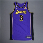 Davis, Anthony<br>Purple Statement Edition - Worn 12/16/2022<br>Los Angeles Lakers 2022-23<br>#3 Size: 54+6