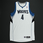 Johnson, Wesley *<br>White - Photo-Matched to 6 Games - Worn 6 Games (1/6/12, 1/16/12, 1/18/12, 2/7/12, 2/19/12, and 3/7/12)<br>Minnesota Timberwolves 2011-12<br>#4 Size: 2XL+2