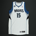 Muhammad, Shabazz *<br>White Set 1 - w/25 Seasons patch - Photo-Matched - Worn 1 Games (11/13/13)<br>Minnesota Timberwolves 2013-14<br>#15 Size: 2XL+2