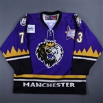 Parros, George *<br>Purple w/ 2005 AHL All Star Patch<br>Manchester Monarchs 2004-05<br>#73 Size: 58