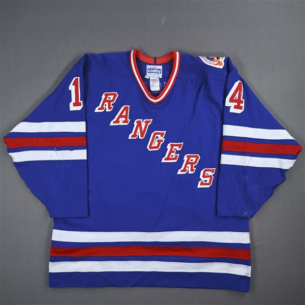 MacTavish, Craig *<br>Blue, Stanley Cup Finals - Matched to Games 3, 4 and 6<br>New York Rangers 1993-94<br>#14 Size: 54